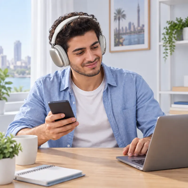 بعد استخدام AirPods Max — استماع لاسلكي مريح أثناء العمل